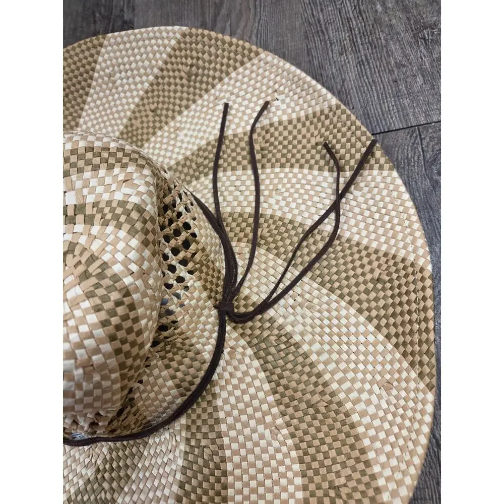 ROXY Beach Wear 100% Paper Straw Wide Brim Sun Hat Two-Tone Women's